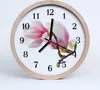 Holzuhr 20fi cm wanduhr - Magnolia Blume Blumen Produktbild-Vorschau 1
