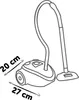 A line drawing of a toy vacuum cleaner with dimensions indicated by lines and text. Náhled obrázku produktu