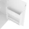 A close-up view of a white bathroom cabinet with a small shelf attached to the side. Produktbild-Vorschau