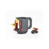 A LEGO-compatible coffee mug with building blocks attached and a small toy vehicle next to it, set against a white background. Anteprima dell’immagine prodotto