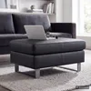 home24 Hocker - Kunstleder Schwarz Produktbild-Vorschau 3