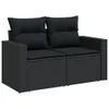 14-tlg. Garten-Sofagarnitur mit Kissen Schwarz Poly Rattan Produktbild-Vorschau 8