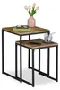 Relaxdays Beistelltisch 2er Set, stapelbar, Industrie Produktbild-Vorschau 1