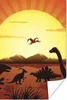 MuchoWow® Poster Dino - Sonne - Natur - Zeichnung - Kinder Produktbild-Vorschau 1