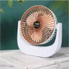 Stojící stolní ventilátor přenosný mini dobíjecí usb měď Náhled obrázku produktu 5