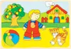 goki Holz Katze, Haus,... Steckpuzzle 5tlg. Holzpuzzle Produktbild-Vorschau 1