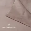A close-up view of a taupe-colored fabric, likely a bedsheet, with a folded corner showing stitching. A small icon of a paintbrush and text are visible in the bottom left corner. Náhled obrázku produktu