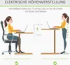 Illustration showing a woman using a height-adjustable desk in sitting and standing positions. Podgląd zdjęcia produktu