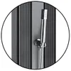 A close-up view of a shower head and hose attached to a ribbed panel. Náhled obrázku produktu
