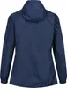 The back view of a dark blue hooded jacket. Produktbild-Vorschau
