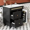 Lavabo da bagno indipendente nero 76x46x86,5 cm con Anteprima dell’immagine prodotto 3