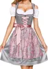 ASKSA Dirndl Dámské Midi tradiční šaty Dirndl Šortky pro Náhled obrázku produktu 1