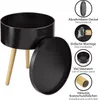 ONVAYA® Beistelltisch-Set Sofia klein Ø35cm | schwarz/holz Produktbild-Vorschau 3