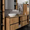 Badezimmer-Hängeschrank VAMI Craft Eiche, Schwarz 1 Tür 3 Produktbild-Vorschau 10