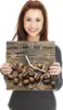Wanduhr aus Glas mit Motiv Kaffeebohnen Holz- 30 x 30 cm - Produktbild-Vorschau 4