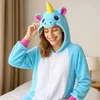 Piżama Onesie Kigurumi Kostium Niebieski Jednorożec XXL: Podgląd zdjęcia produktu 5