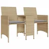 Gartensofa 2-Sitzer mit Tisch und Hockern Beige Poly Rattan Produktbild-Vorschau 4
