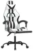 vidaXL Gaming-Stuhl mit Fußstütze Weiß und Schwarz Produktbild-Vorschau 4