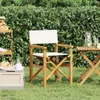 Chaise de pluie pliante crème teck massif Voir les images du produit 2