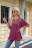 ASKSA Damen T-Shirt Sommer Kurzarm Oversized Rundhals Produktbild-Vorschau 3