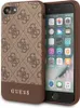 A smartphone case with a repeating logo pattern is shown next to a smartphone. Voir les images du produit