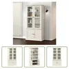 The Living Store Vitrine VIGO Weiß 85x35x170 cm Massivholz Produktbild-Vorschau 9