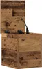A wooden storage box with its lid open, showing hinges and a support arm. Anteprima dell’immagine prodotto