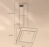 A technical drawing of a kitchen range hood with dimensions indicated. Náhľad obrázku produktu