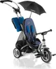A Puky Ceety CAT S6 Premium Blau tricycle with an attached umbrella and bag, shown on a white background. Produktbild-Vorschau