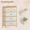 A product image showing a chest of drawers with dimensions and separate drawer dimensions. Podgląd zdjęcia produktu
