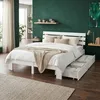 Homestyle4u Holzbett 140x200 mit 2 Schubladen Weiß Produktbild-Vorschau 2