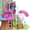 A toy treehouse playset with two dolls, one a girl and the other a cat fairy. Náhled obrázku produktu