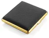 echtem Leder Zigarettenetui gold Metall Zigarettenschachtel Produktbild-Vorschau 2