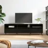 vidaXL Szafka pod TV czarna 150x30x44,5 cm materiał Podgląd zdjęcia produktu 2
