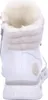 A white winter boot with cream-colored fur lining. Voir les images du produit