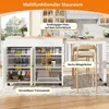 A kitchen island with storage and a bar area with stools in a modern kitchen setting. Anteprima dell’immagine prodotto