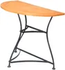 A half-round table with a wooden top and black metal legs, presented on a white background. Produktbild-Vorschau