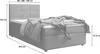 A diagram of a bed with dimensions indicated. Voir les images du produit