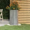 vidaXL Pflanzkübel Verzinkter Stahl 40x40x68 cm Silber Produktbild-Vorschau 2