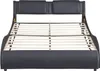 Schwarz 140x200cm Polsterbett (Ohne Matratze) Produktbild-Vorschau 3