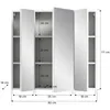 Vira spiegelkast 3 deuren hoog glans wit,wit. Productafbeelding-voorbeeld 4