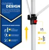 Marketing image showing features of a pavilion, with text and diagrams. Anteprima dell’immagine prodotto