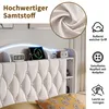 UnboxG Polsterbett 160x200 cm Beige mit LED & Stauraum, Produktbild-Vorschau 5