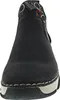 A front view of a black boot with a colorful patterned cuff. Voir les images du produit