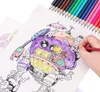 A hand is coloring a drawing of a robot with colored pencils. Náhľad obrázku produktu