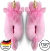 Corimori süße Plüschhausschuhe Einhorn Rose, Rosa Pink Produktbild-Vorschau 2