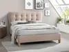 Bett 140 x 190 cm mit gestepptem Kopfteil - Stoff - Beige - Produktbild-Vorschau 2