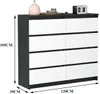 VBChome Kommode mit 8 Schubladen Schwarz mit Weiß 120 x 39 Produktbild-Vorschau 3