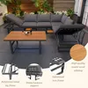 OKWISH Salon de Jardin 3 Pièces avec 2 Canapés, 1 Table, Voir les images du produit 6