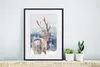MuchoWow® Gerahmtes Poster Winter - Hirsche - Tiere 30x40 Produktbild-Vorschau 6
